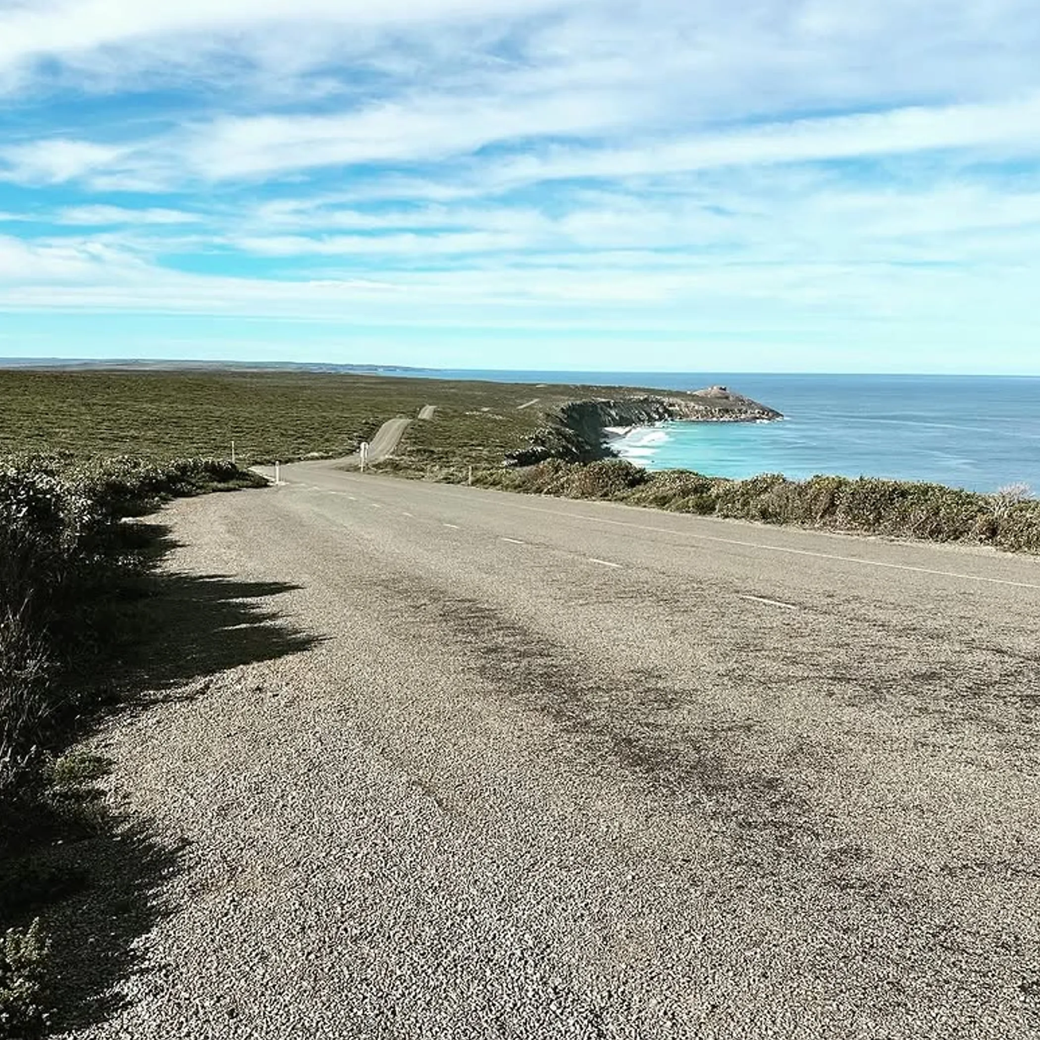 coastal road along ocean shoreline