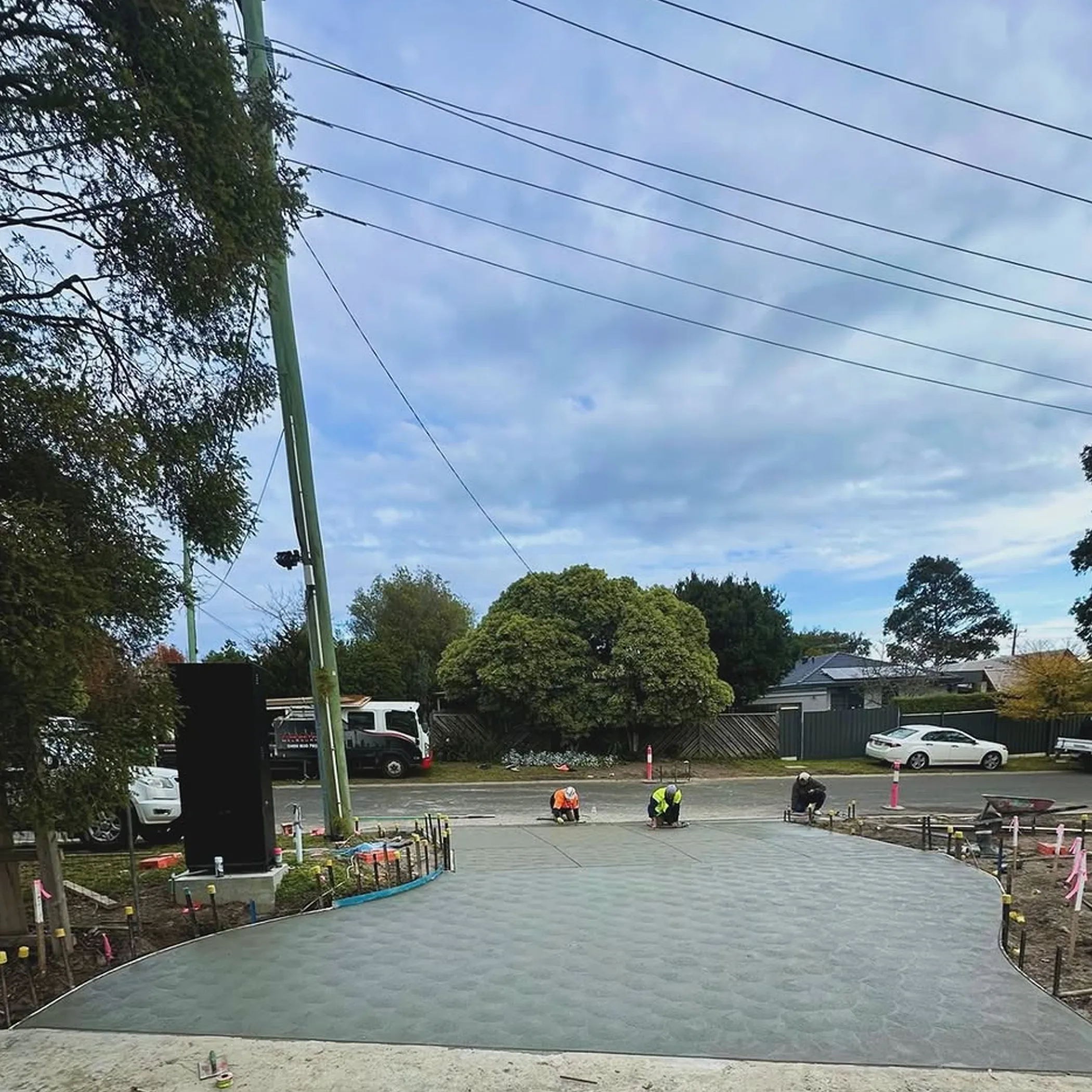 outdoor concrete preparation under clouds