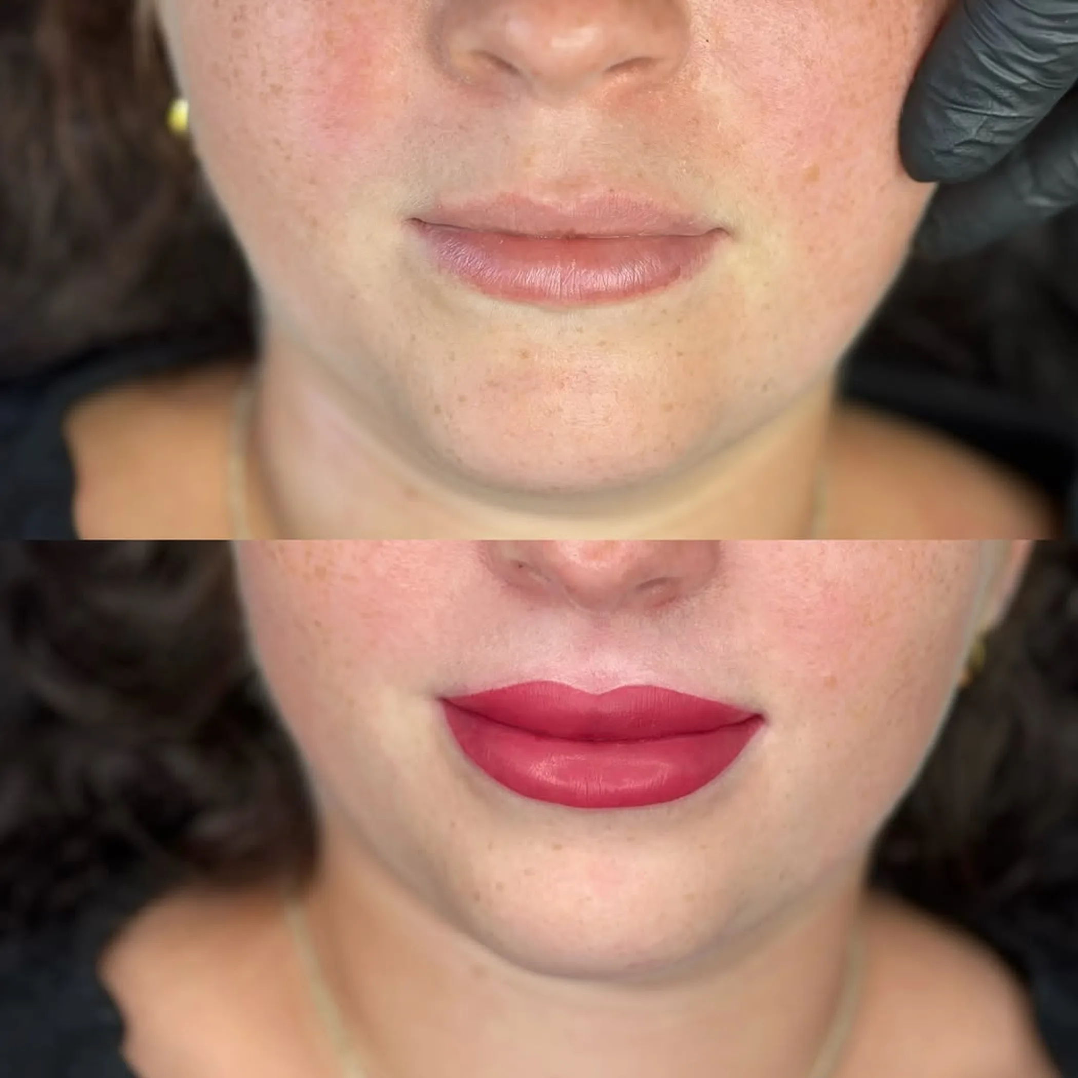 lip tattoo results close-up