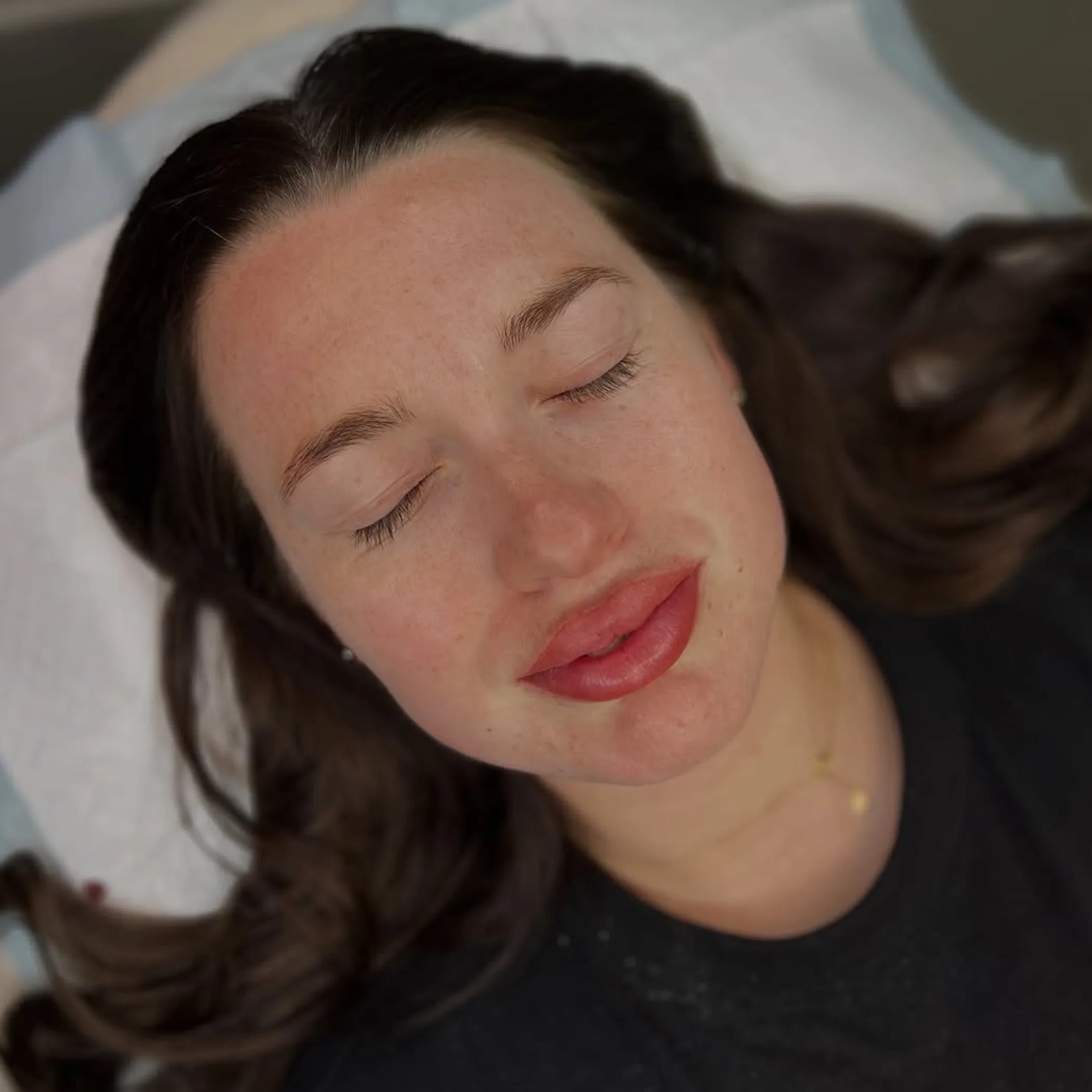 lip tattoo results close-up