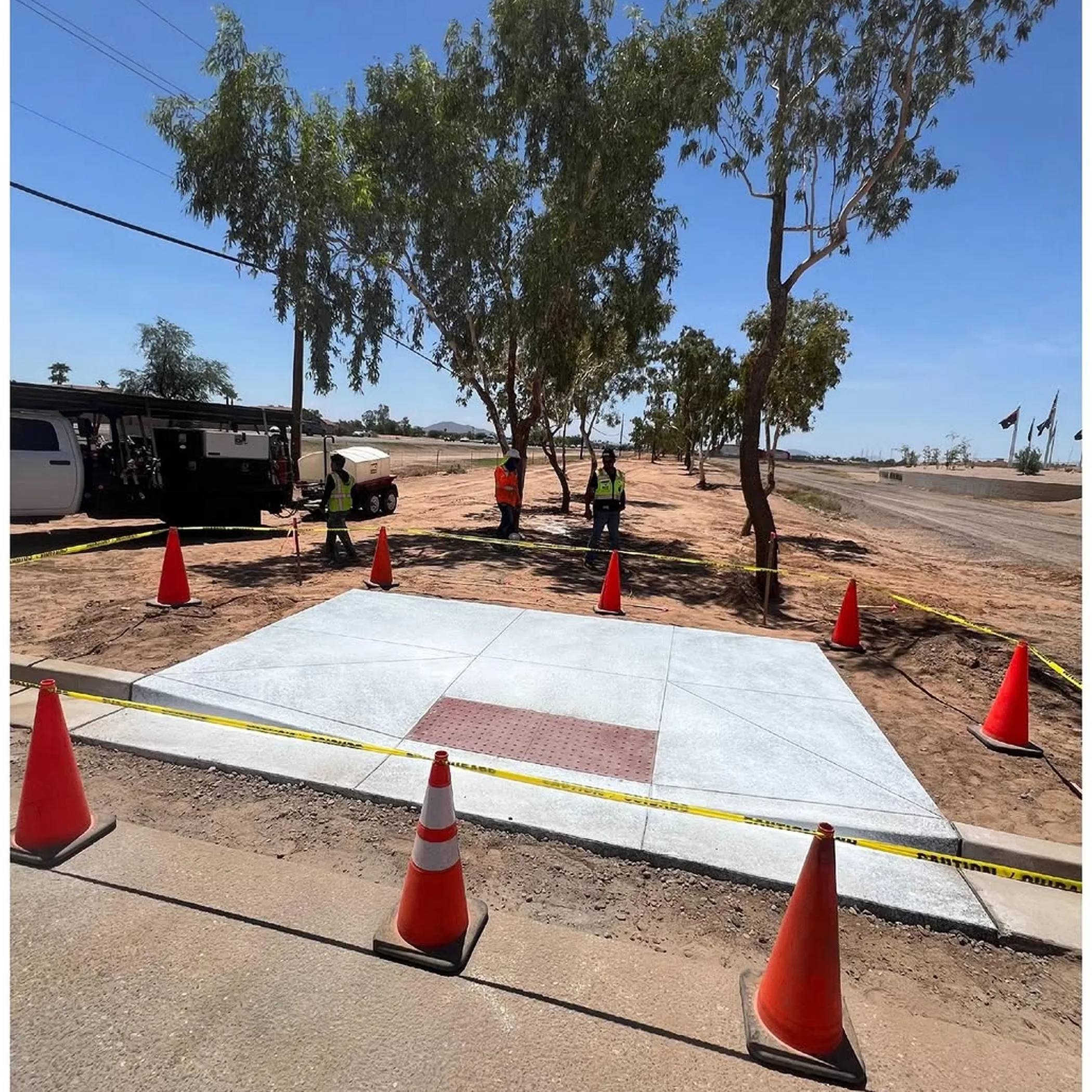 concrete surface preparation outdoors